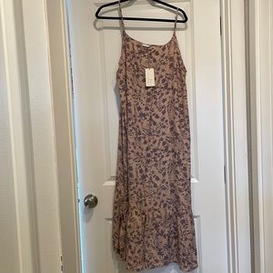 A New Day Pink and Purple Midi Floral Dress NEW